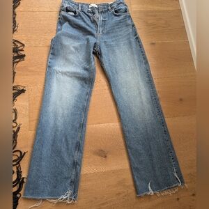 Zara Blue Flare Wide Leg Jeans